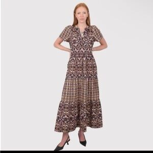 Maeve Brown and Cream Somerset maxi Dress